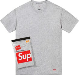 Supreme: Серая футболка  Hanes