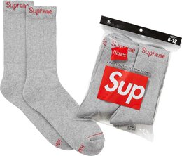 Supreme: Серые носки  Hanes