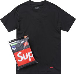 Supreme: Чёрная футболка  Hanes