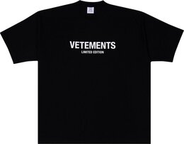 Vetements: Чёрная футболка  Limited Edition