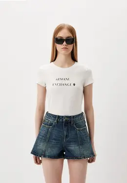 Armani Exchange: Белая футболка 