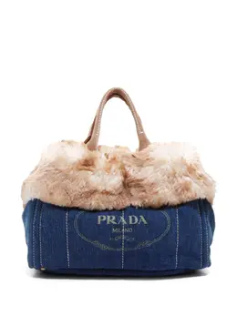 Prada Pre-Owned: Голубая сумка-шоппер 