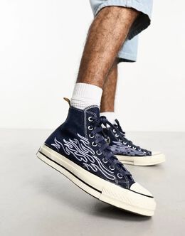 Converse: Тёмные кроссовки  Chuck 70 Hi