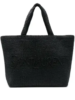 Saint Laurent: Чёрная сумка-шоппер 