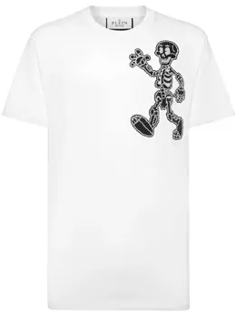 Philipp Plein: Хлопковая футболка  Skeleton