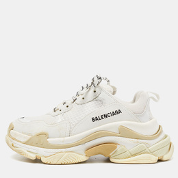 Balenciaga: Белые кроссовки  Triple S