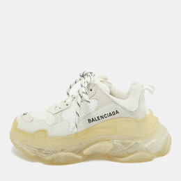 Balenciaga: Белые кроссовки  Triple S Clear Sole