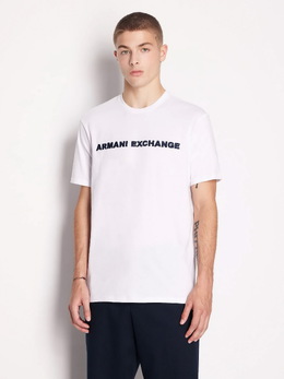 Armani Exchange: Белая футболка 