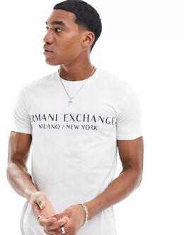 Armani Exchange: Белая футболка 