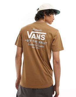 Vans: Коричневая футболка 