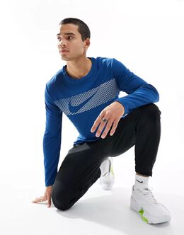 Nike: Синяя футболка  Dri FIT