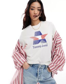 Tommy Jeans: Белая футболка 