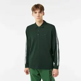 LACOSTE: Зелёное поло 