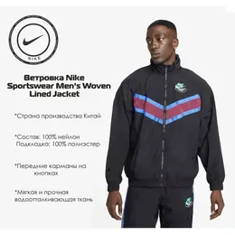 NIKE: Чёрная куртка 