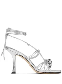 Jimmy Choo: Серебристые сандалии 