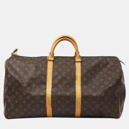 Louis Vuitton: Коричневая сумка  Keepall