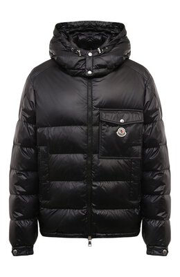 Moncler: Чёрный пуховик 