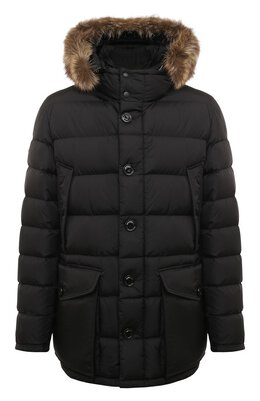 Moncler: Чёрный пуховик 