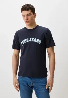 Pepe Jeans: Синяя футболка 