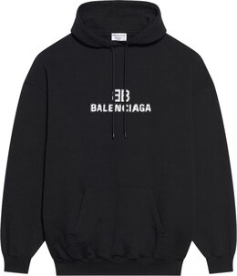 Balenciaga: Чёрная толстовка  BB