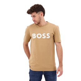 BOSS: Бежевая футболка 