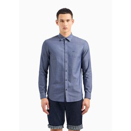 Armani Exchange: Синяя рубашка 
