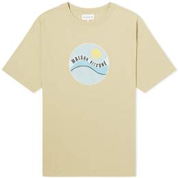 Maison Kitsuné: Бежевая футболка 