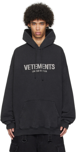 Vetements: Чёрная толстовка 