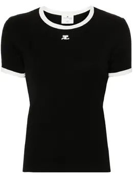 Courrèges: Чёрная футболка 