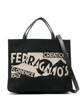 Ferragamo: Чёрная сумка-шоппер 