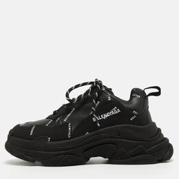 Balenciaga: Чёрные кроссовки  Triple S