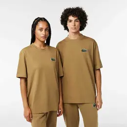 LACOSTE: Коричневая футболка 