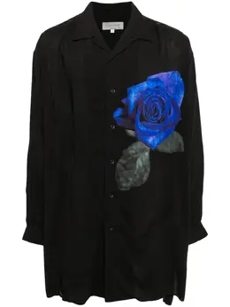 Yohji Yamamoto: Рубашка с растительным принтом 