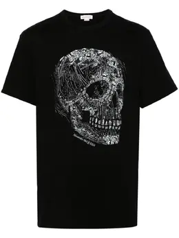 Alexander McQueen: Футболка  Skull со стразами