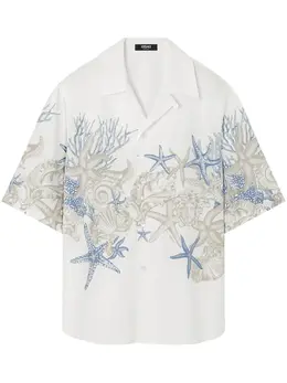 Versace: Хлопковая рубашка  Barocco