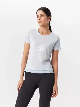 Adidas: Голубая футболка 