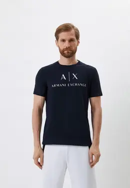 Armani Exchange: Синяя футболка