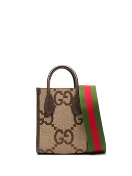 Gucci: Коричневая сумка-шоппер GG