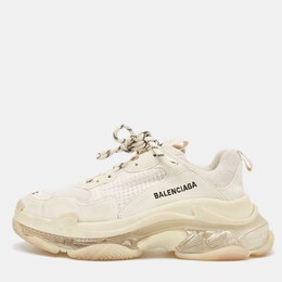 Balenciaga: Белые кроссовки  Triple S