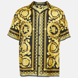 Versace: Чёрная рубашка Barocco