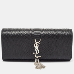 Saint Laurent Paris: Чёрный клатч Monogram