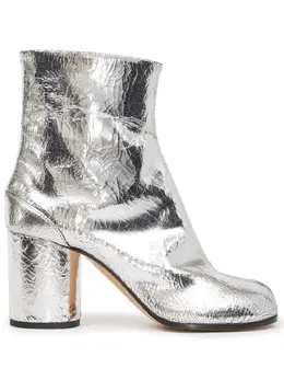 Maison Margiela: Серебристые ботинки  Tabi
