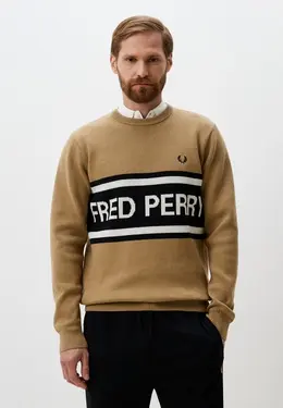 Fred Perry: Бежевый свитер 