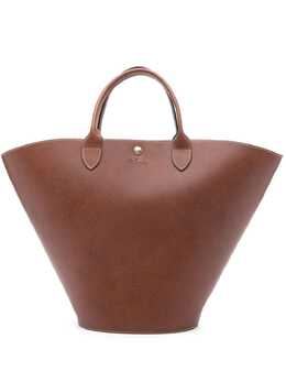 Longchamp: Коричневая сумка-шоппер 