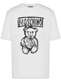 Moschino: Хлопковая футболка  Teddy Bear