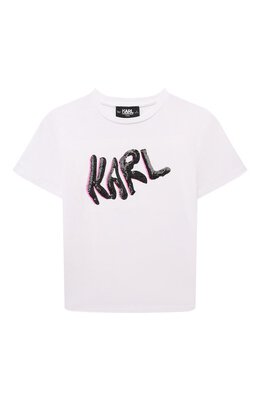 Karl Lagerfeld Kids: Хлопковая футболка 