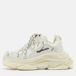 Balenciaga: Белые кроссовки  Triple S