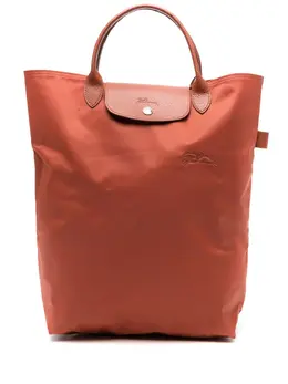 Longchamp: Коричневая сумка-шоппер  Le Pliage