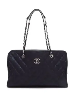 CHANEL Pre-Owned: Чёрная сумка-шоппер 