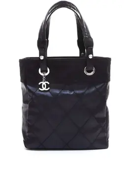 CHANEL Pre-Owned: Чёрная сумка-шоппер 